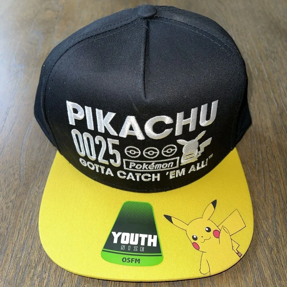 Pokemon Trainer Hat Pikachu Snapback Baseball Cap 